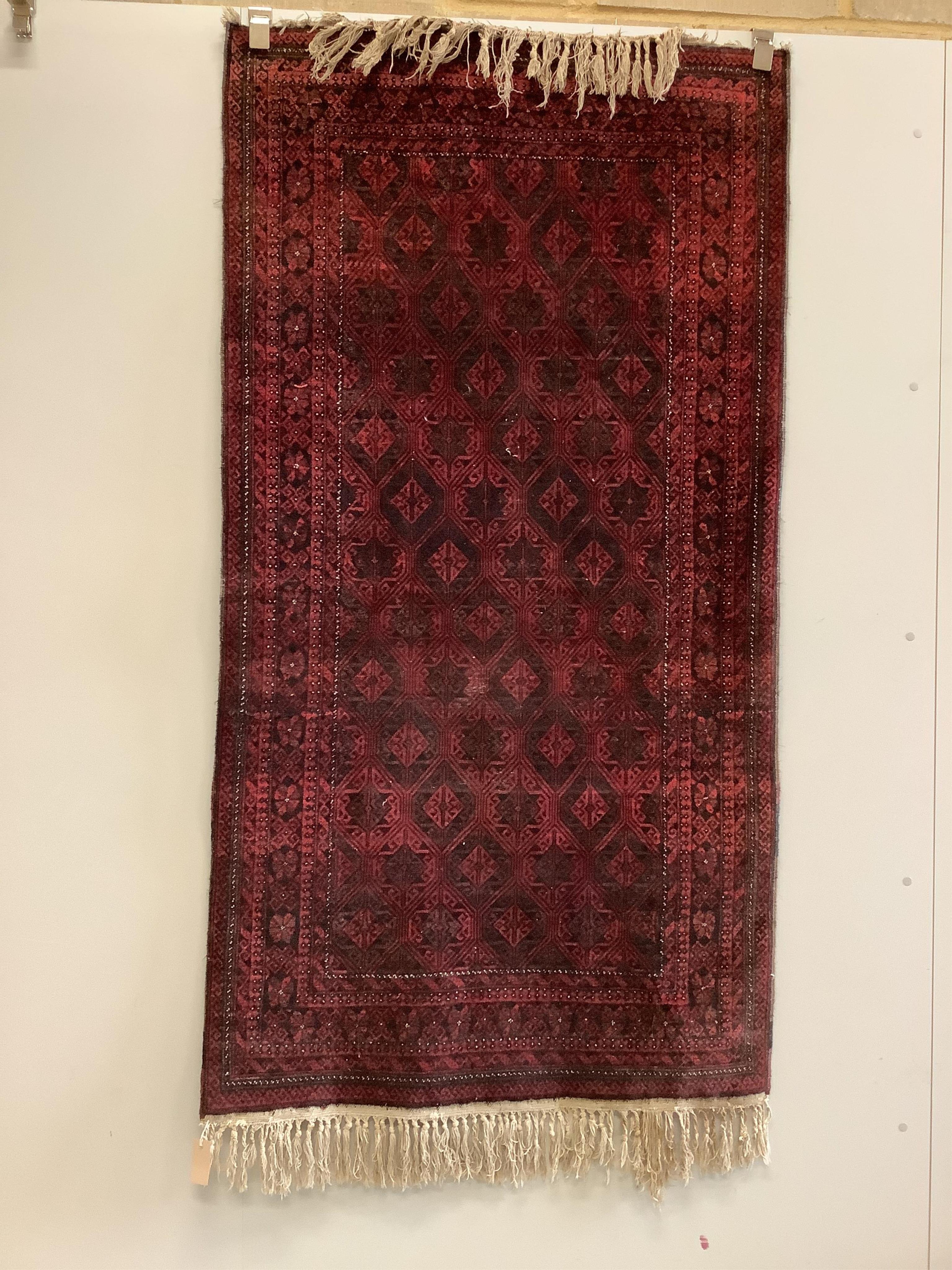 Two Bokhara style rugs, larger 180 x 96cm. Condition - fair